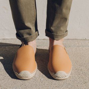Soludos Mens Leather Smoking Slipper Espadrille